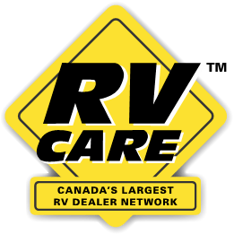 A picture of the RV Care logo that says "Canada's largest RV Dealer Network"