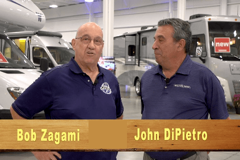 A picture of Bob Zagami and John DiPietro, hosts of the New England RV Dealers Association talk show RVing in New England