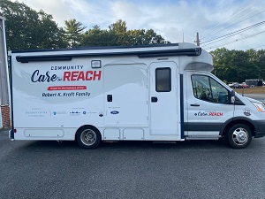 A picture of the Winnebago mobile clinic