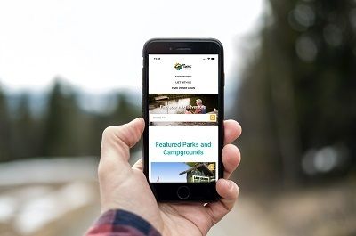 A picture of ARVC's GoCampingAmerica.com mobile app