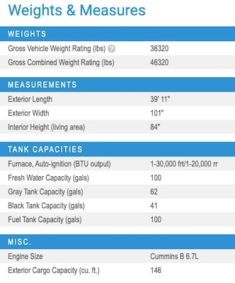 Jayco's 2021 Embark 39T2 specs