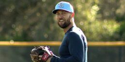 A picture of MLB pitcher Hunter Strickland, who is spending spring training living in a camper