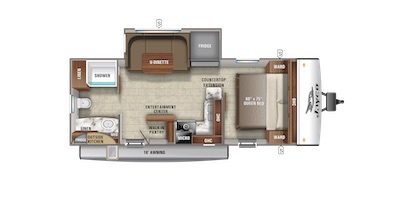 Jayco's 2021 Jay Feather 22RB floorplan