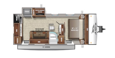 Jayco's 2021 Jay Feather 22RK floorplan