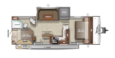 Jayco's 2021 Jay Feather 24BH floorplan