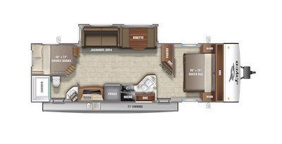 Jayco's 2021 Jay Feather 27BHB floorplan