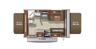 Jayco's 2021 Jay Feather X17Z floorplan