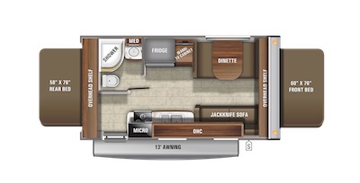 Jayco's 2021 Jay Feather X19H floorplan