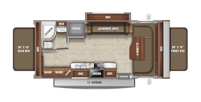 Jayco's 2021 Jay Feather X23B floorplan