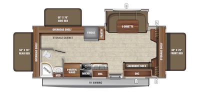 Jayco's 2021 Jay Feather X23E floorplan