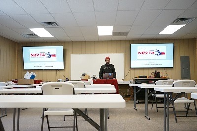 A picture of an NRVTA classroom in the midst of a Texas winter strom