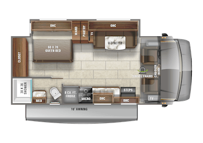 Jayco's 2021 Redhawk 24B floorplan 