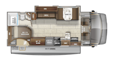 Jayco's 2021 Redhawk 25R floorplan