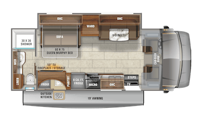 Jayco's 2021 Redhawk 26M floorplan 