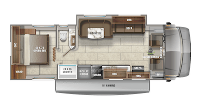 Jayco's 2021 Redhawk 29XK floorplan