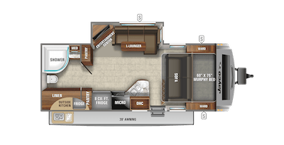 Jayco 2020 White Hawk 23MRB floorplan