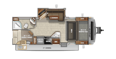 Jayco 2021 White Hawk 24MBH floorplan