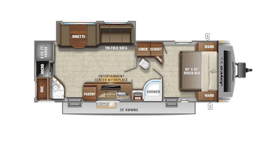 Jayco's 2021 White Hawk 26RK floorplan 