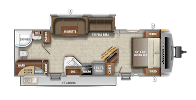 Jayco's 2021 White Hawk 27RB floorplan 