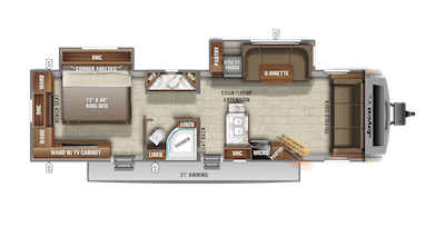 Jayco's 2021 White Hawk 30FLS floorplan 