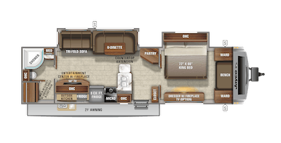 Jayco's 2021 White Hawk 32KBS floorplan 