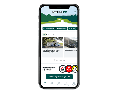 A picture of the Togo RV app update