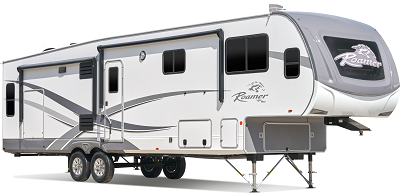 An exterior picture of the 2021 Highland Ridge RV Open Range Roamer fifth wheel