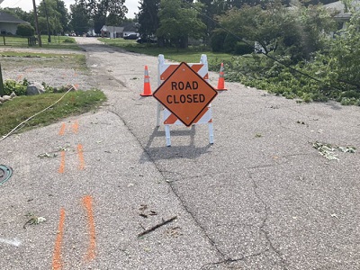 A picture of storm damage in Elkhart County, Indiana, from mid-August 2021