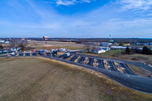 A drone shot of RV Self-Park