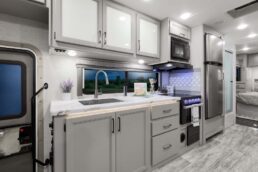A picture of the 2025 Chateau Type C motorhome kitchen.