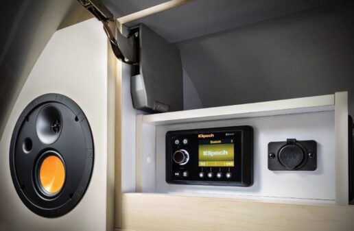 A picture of the Klipsch sound system in 2025 Airstream travel trailers.