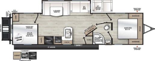 A picture of the 2025 Catalina Summit Series 8 261BHS floorplan.