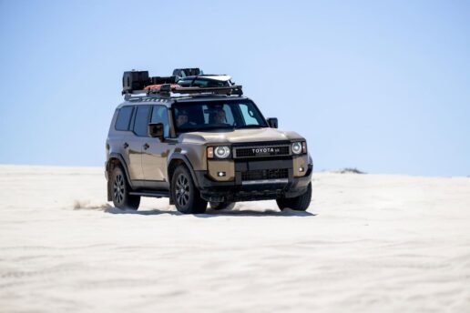A picture of the Dometic Slimline II Roof Rack kit for Toyota Land Cruiser.