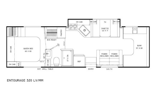 A picture of the Coachmen RV Entourage 320 LV floorplan.