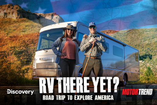 A picture "RV There Yet?" Discovery Channel stars Kevin and Patrice McCabe. The McCabes will be keynoteing and the Family RV Association's Convention.