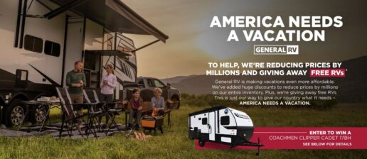 A picture of General RV's "America Needs A Vacation" campaign.