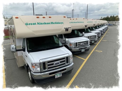 A picture of Winnebago motorhomes at Great Alaskan Holidays.