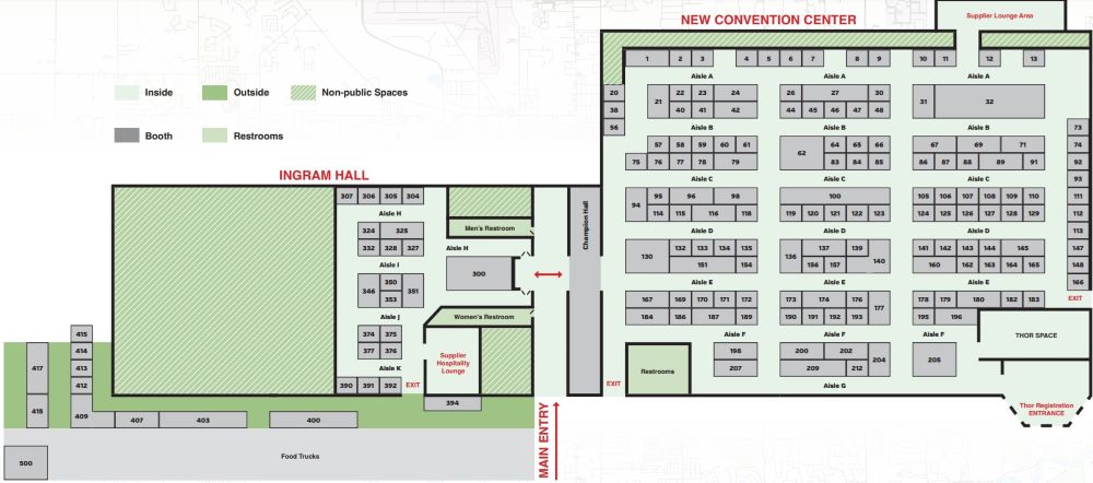 A picture of the RV/MH Hall of Fame Supplier's Show map.