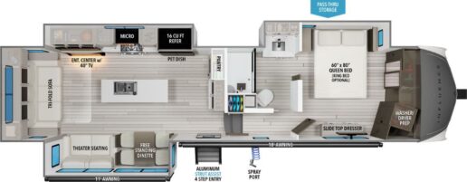 A picture of the Influence 350GK floorplan.