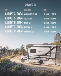 A picture of Grand Design's La Mesa Lineage Kick Off Tour schedule.