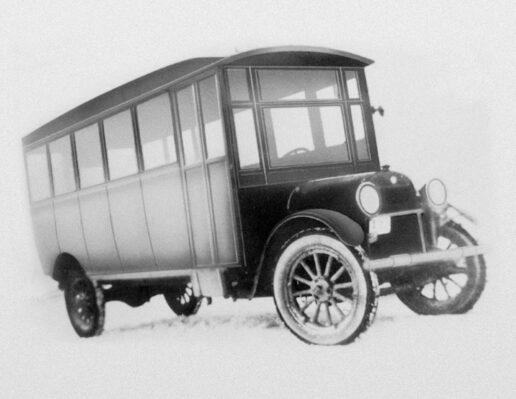 A picture of the first Prevost vehicle made in 1924.