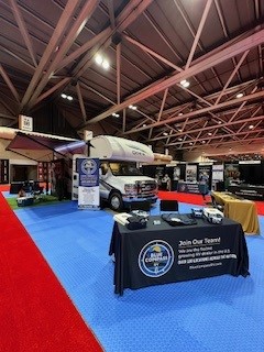 A picture of the RV Technical Institute booth at the 2024 American School Counselor Association conference in Kansas City, Missouri.