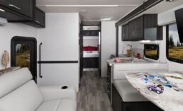 A picture of Fleetwood RV's Altitude Type C motorhome interior.