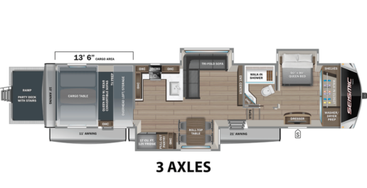 A picture of the 2025 Seismic 399 floorplan.