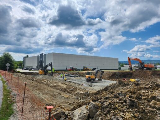 A picture of construction on SylvanSport's Sylvan Valley Industrial Center project.