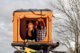 A picture of Taxa Outdoors' MoonMoth Clamshell Rooftop Tent.