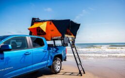 A picture of Taxa Outdoors' MoonMoth Foldout Rooftop Tent.