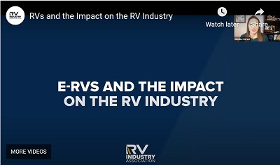 A screenshot of the opening of RVIA's e-RV webinar