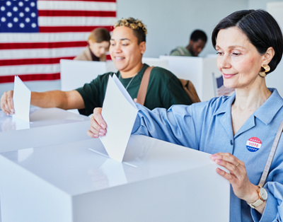 A picture of people voting