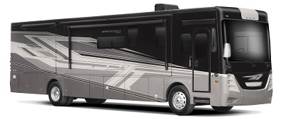 An exterior picture of the 2023 Coachmen RV Sportscoach Type A diesel motorhome.